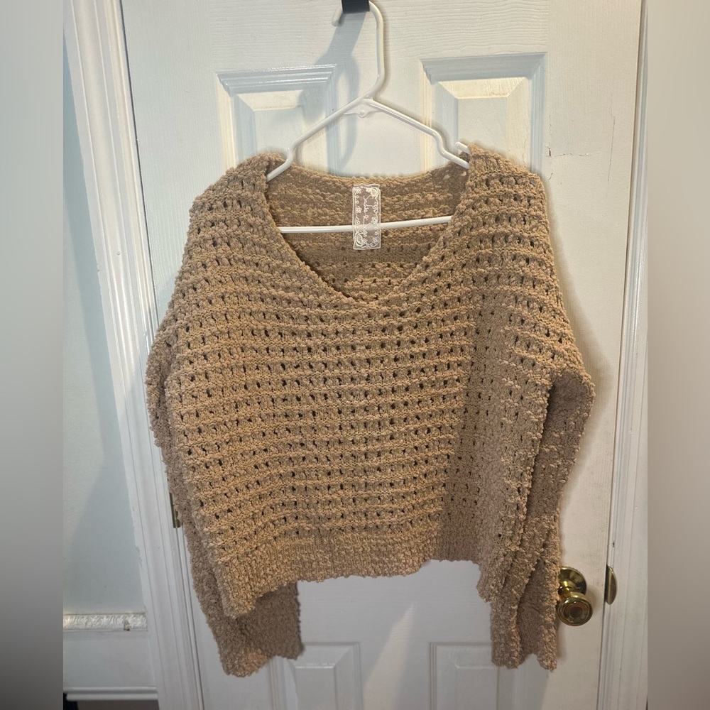 Sadie & Sage Womenโs Beige Chunky Knit Sweaterโ Large